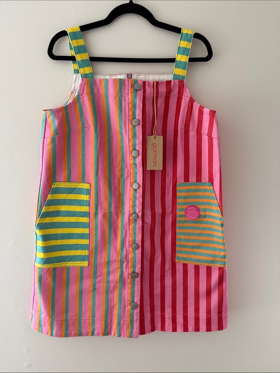 gorman Dresses & Skirts - gorman Pink, Red, Yellow, Green Striped Pinafore Dress